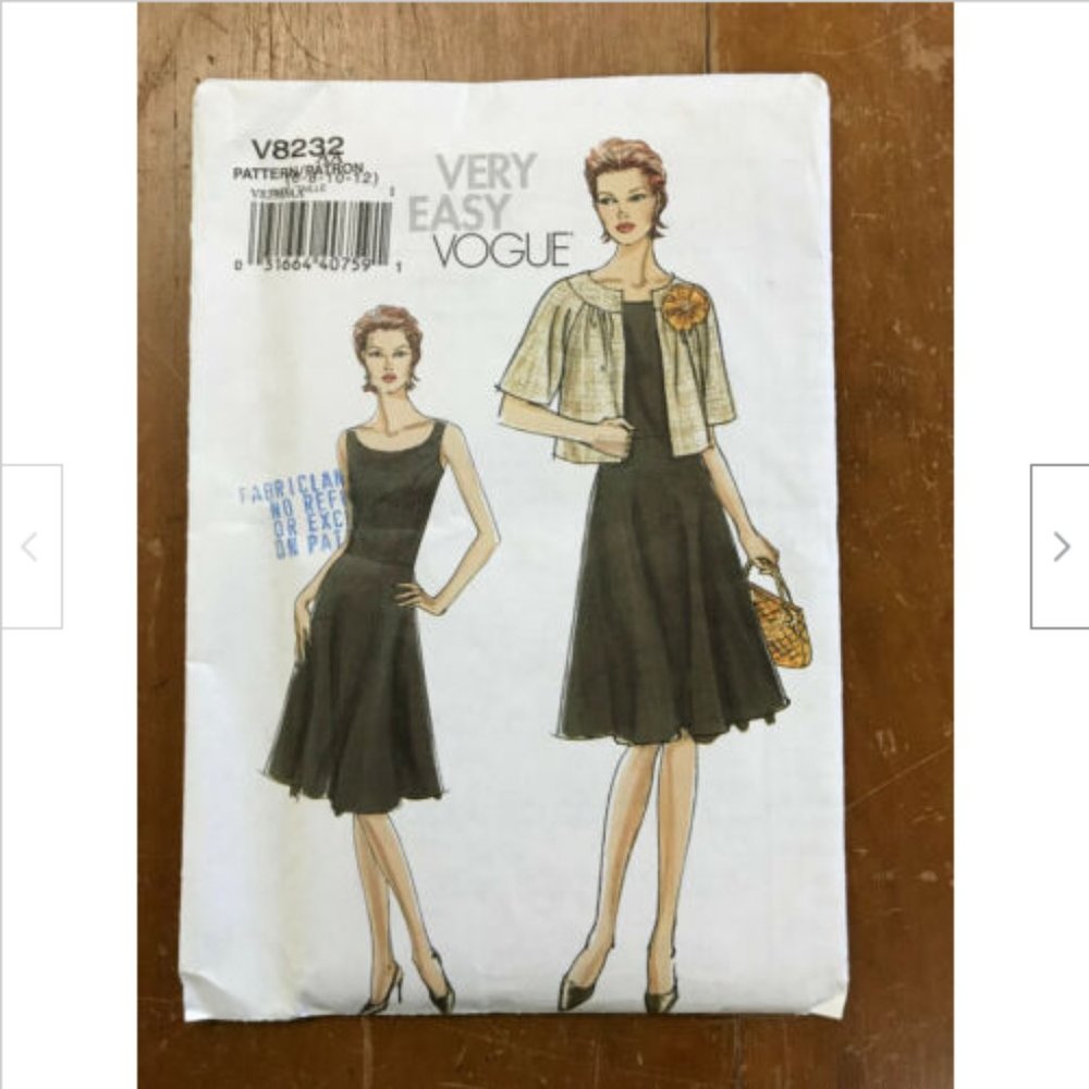 Very Easy Vogue #8232 Sewing Pattern Multi-Size 6-12P Princess Seam Dress/Jacket